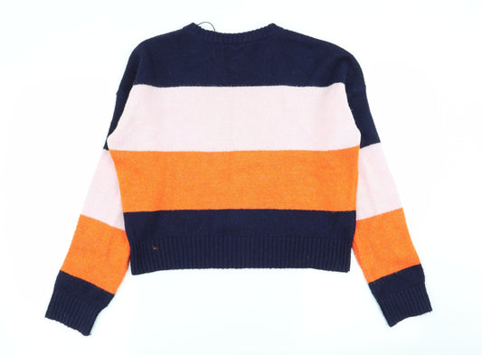 New Look Womens Multicoloured Striped Pullover Jumper Size M