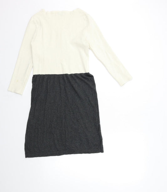 Mango Womens Grey Knit Jumper Dress Size M