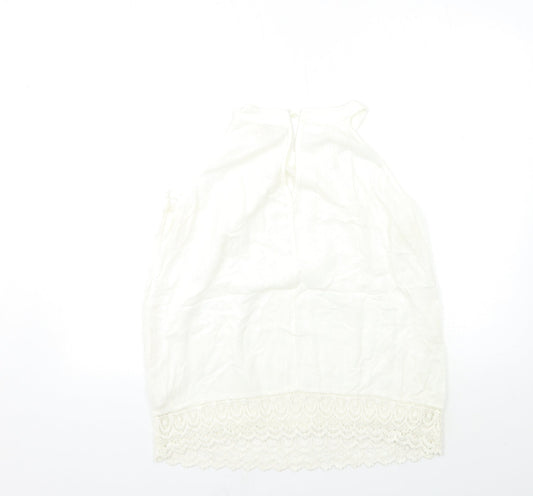 River Island Womens White Basic Tank Size 10