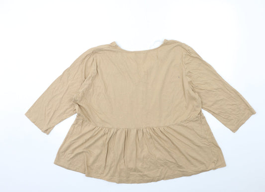 BPC Womens Brown Basic T-Shirt Size XL