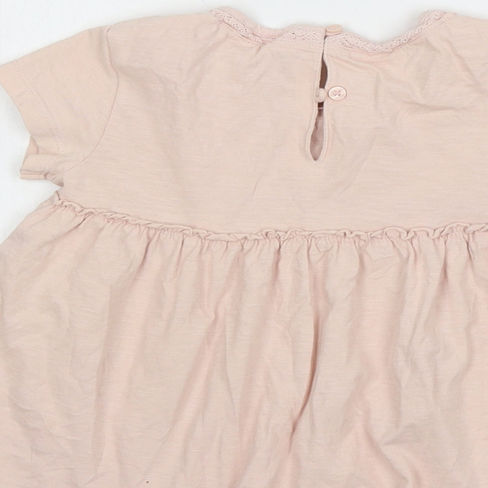 NEXT Girls Pink Jersey Basic T-Shirt Size 5 Years