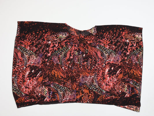 Peacocks Womens Pink Geometric Basic Blouse Size L