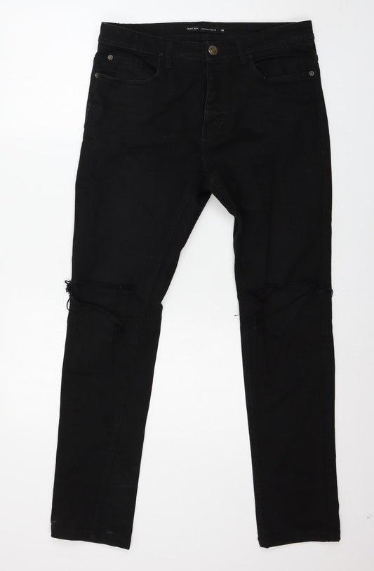 Brave Soul Mens Black  Denim Straight Jeans Size 32 in L29 in