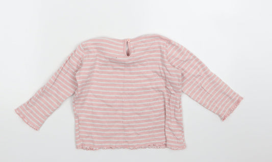 Matalan Girls Pink Striped Pullover Sweatshirt Size 3-4 Years