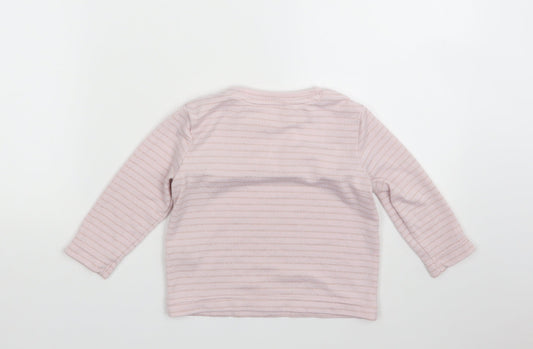 Matalan Girls Pink Striped Basic T-Shirt Size 12-18 Months
