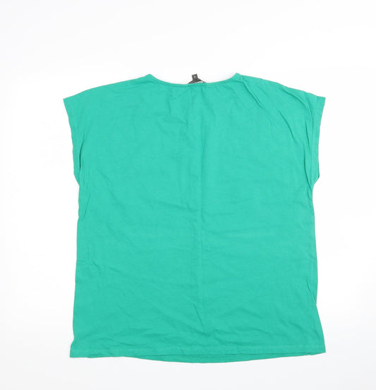 LOVE TEES Womens Green Basic T-Shirt Size 10