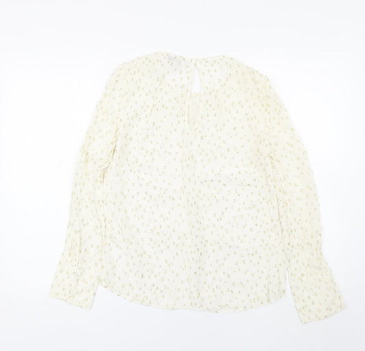 NEXT Womens White Polka Dot Basic Blouse Size 8