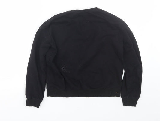 Shien Girls Black Pullover Sweatshirt Size 11-12 Years - Flowers