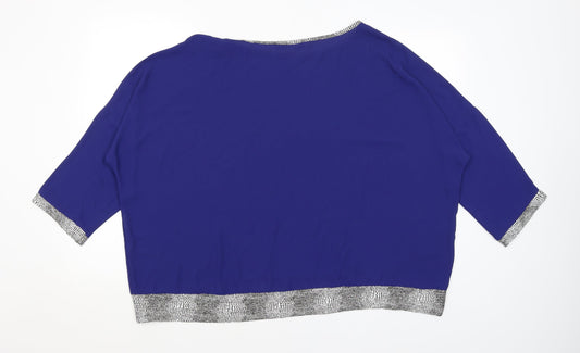 Sam & Lili Womens Blue Basic Blouse Size 10