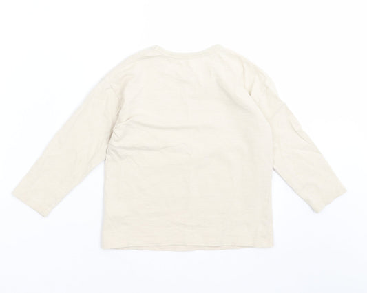 George Girls Beige Basic T-Shirt Size 3-4 Years - K