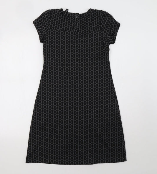 En Focus Studio Womens Grey Polka Dot A-Line Size 4
