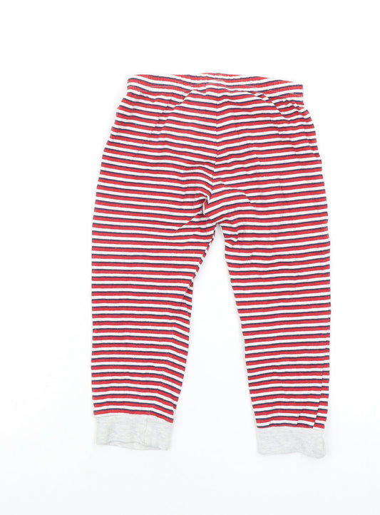 F&F Boys Red Striped Pyjama Pants Size 2-3 Years