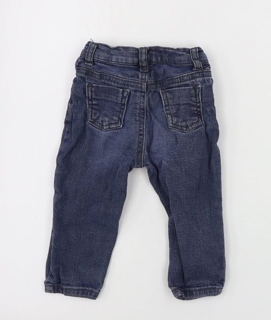 River Island Boys Blue Cargo Trousers Size 9-12 Months