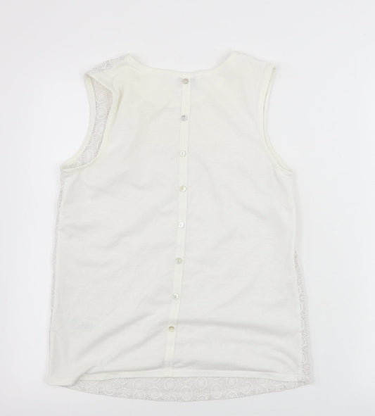 New Look Womens White Basic Tank Size 8