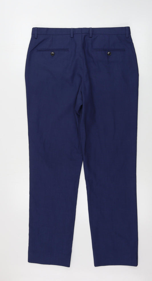 Burton Mens Blue Trousers Size 32 in L27 in