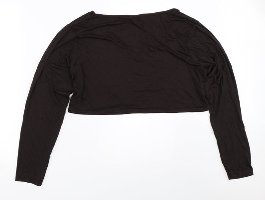 Rokoko Womens Brown Cropped T-Shirt Size 24