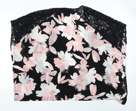 Papaya Womens Black Floral Cardigan Jumper Size 12