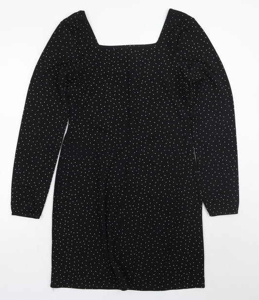 Very Womens Black Polka Dot A-Line Size 10
