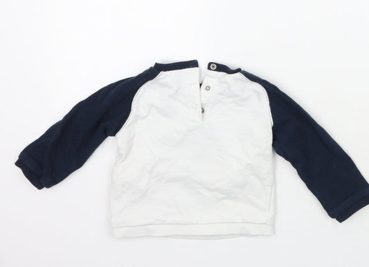 Kiabi Boys White Pullover Jumper Size 18-24 Months