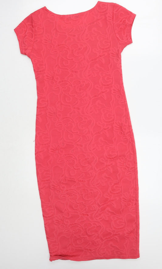 Me Womens Pink Floral A-Line Size M