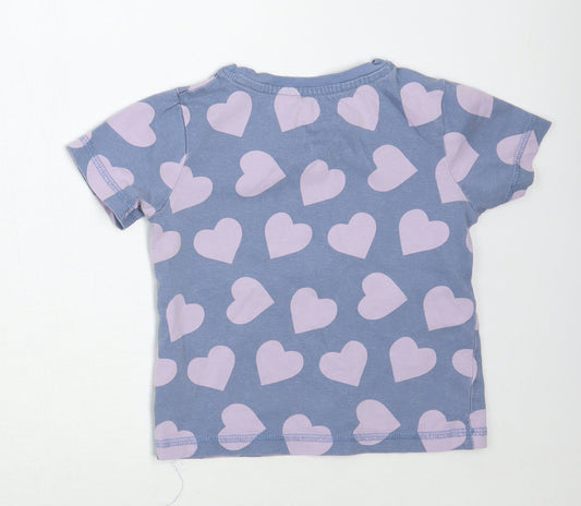 TU Girls Pink Geometric Basic T-Shirt Size 3-4 Years