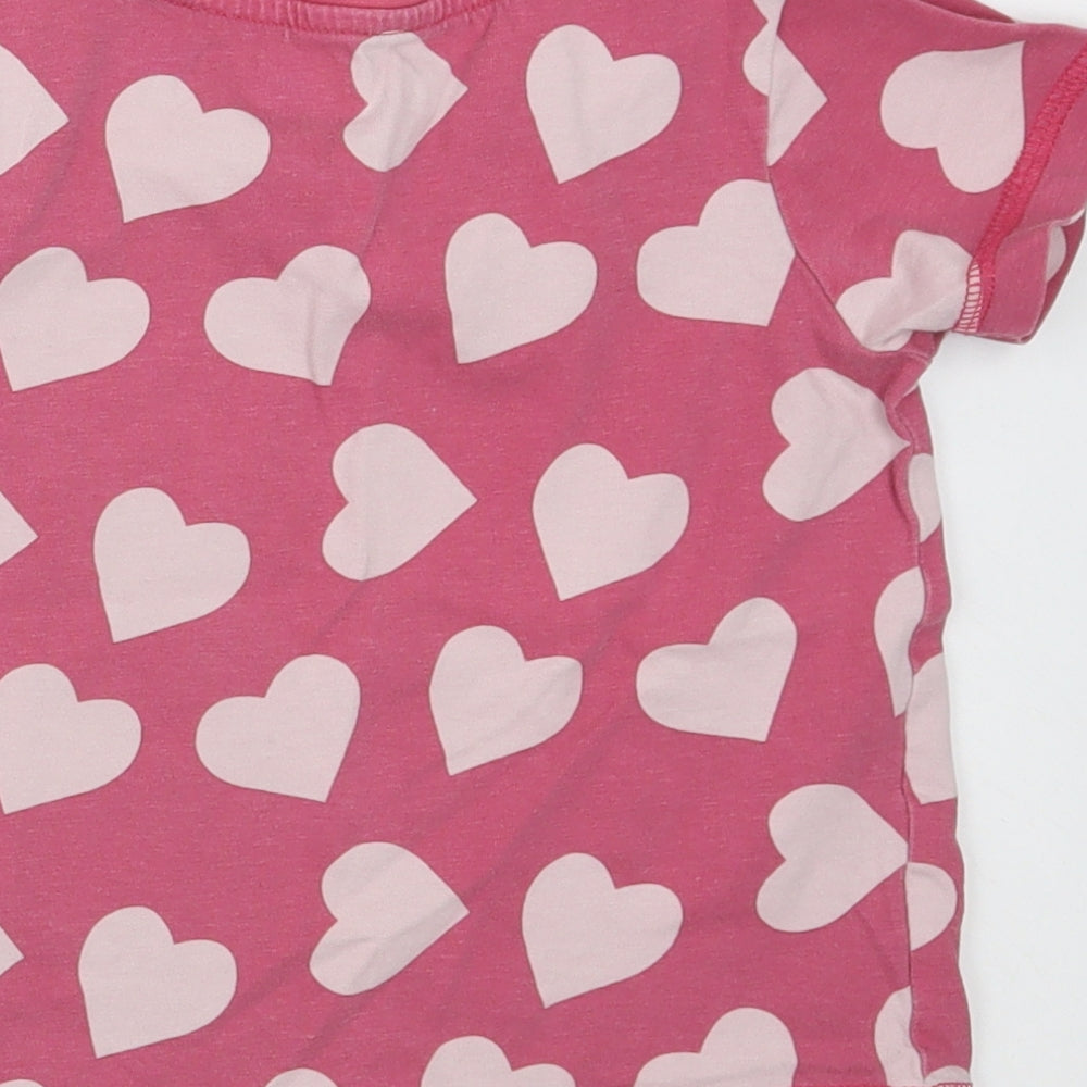 TU Girls Pink Geometric Basic T-Shirt Size 3-4 Years