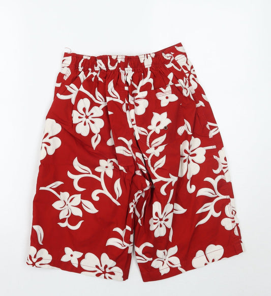 George Boys Red Floral Bermuda Shorts Size S