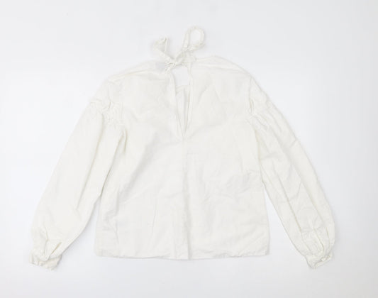 Topshop Womens White Basic Blouse Size 6