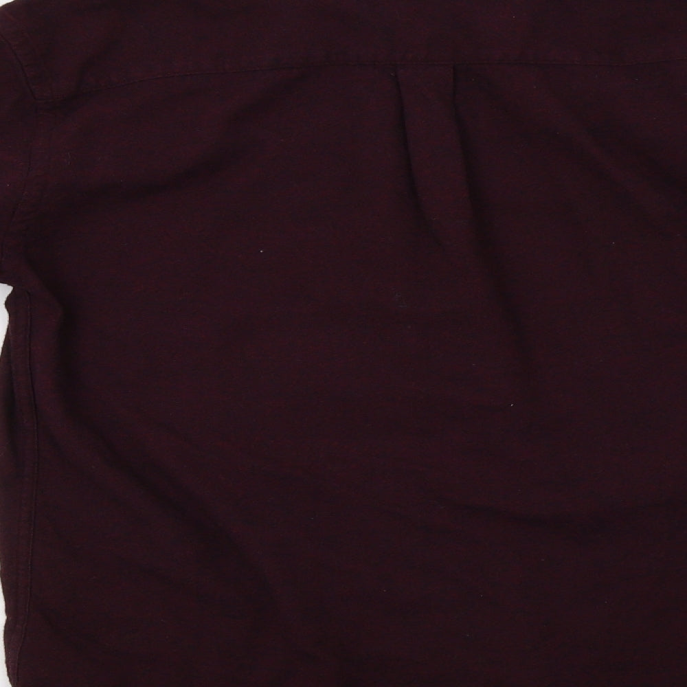 M&S Mens Purple Button-Up Size S