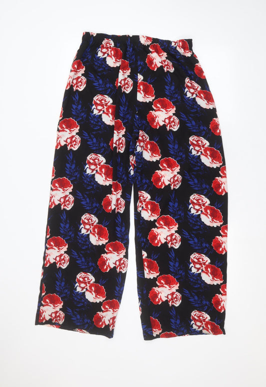 Originals Womens Black Floral Trousers Size M L27 in