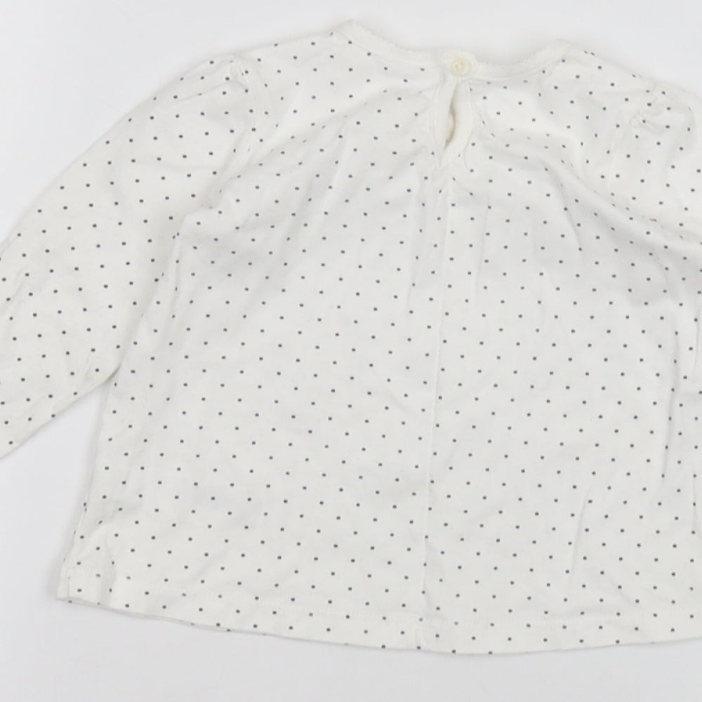 George Baby White Polka Dot Basic T-Shirt Size 12-18 Months