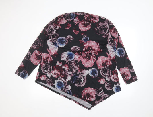 Daisy Eldridge Womens Black Floral Pullover Jumper Size XL