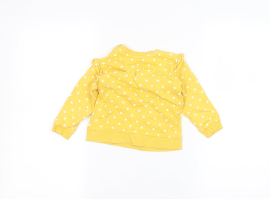 H&M Baby Yellow Polka Dot Pullover Jumper Size 12-18 Months