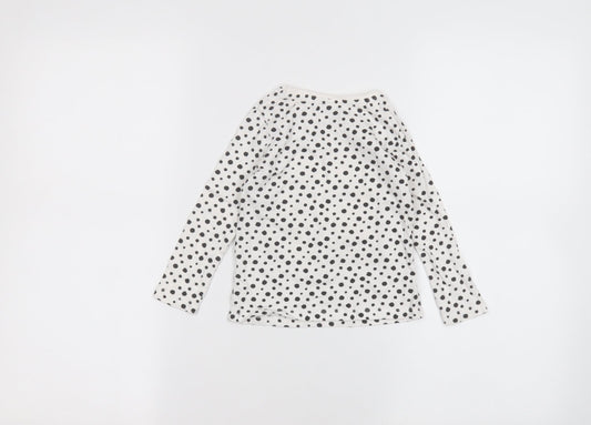 Primark Girls White Polka Dot Basic T-Shirt Size 2-3 Years