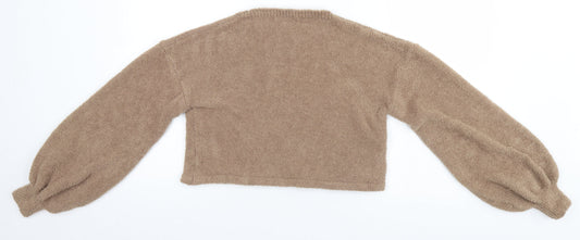 PRETTYLITTLETHING Womens Brown Pullover Jumper Size S