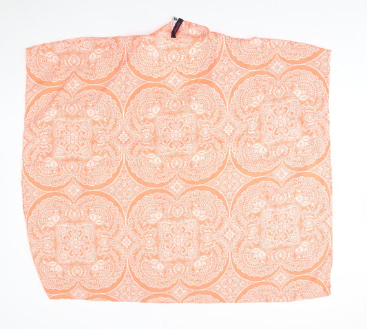 Peppermint Womens Orange Fair Isle Poncho Size M