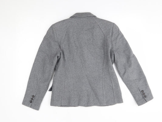 harvé benard Womens Grey Pea Coat Blazer Size 4