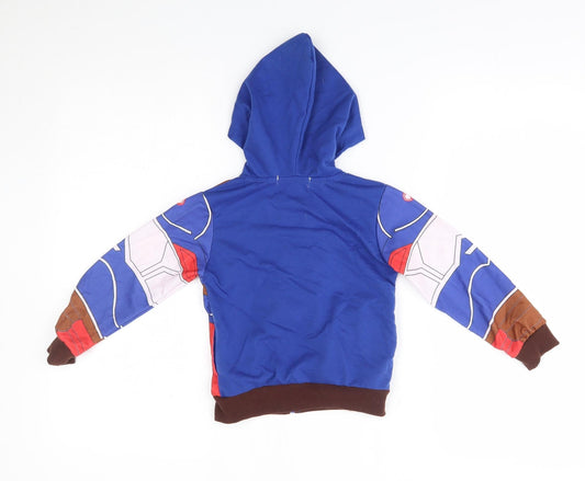 vogue fashion Boys Blue Full Zip Hoodie Size 5 Years - captain america