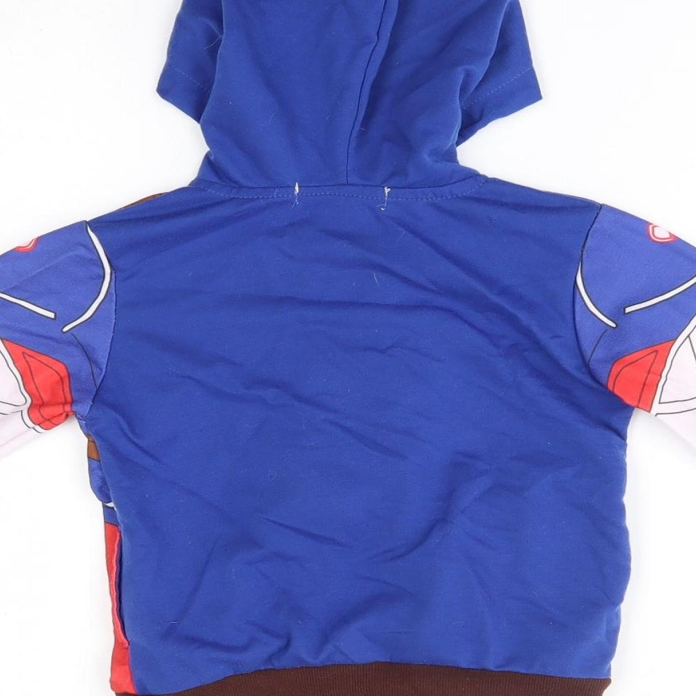 Brand and care label for vogue fashion boys’ blue full zip hoodie, size 5, years - captain america