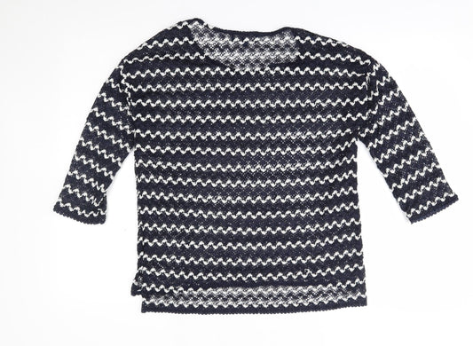 NEXT Womens Blue Striped Pullover Jumper Size 10