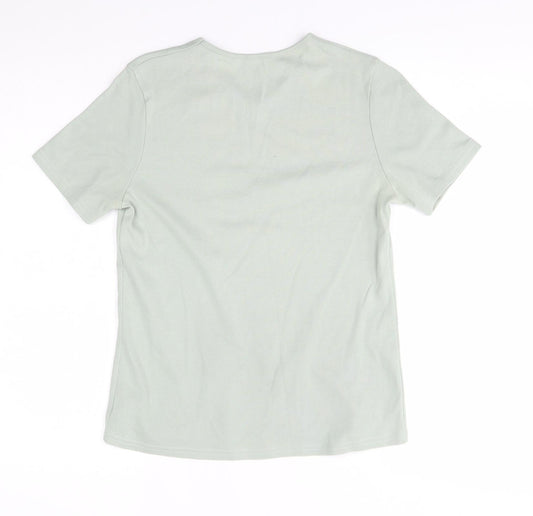 Preworn Womens Green Basic T-Shirt Size 12