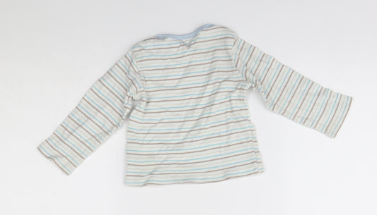 M&Co Baby White Striped Pullover Jumper Size 12-18 Months