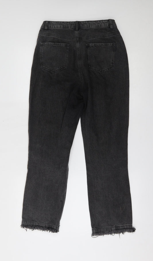 Missguided Womens Grey Cropped Jeans Size 10 L26 in