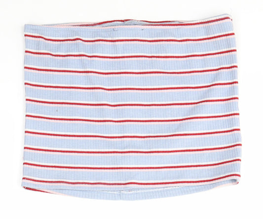 New Look Womens Blue Striped Basic Blouse Size 14