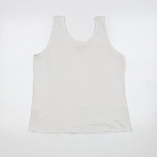 Papaya Womens White Basic Tank Size 14