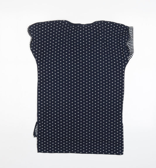Oasis Womens Blue Polka Dot Tunic T-Shirt Size XS