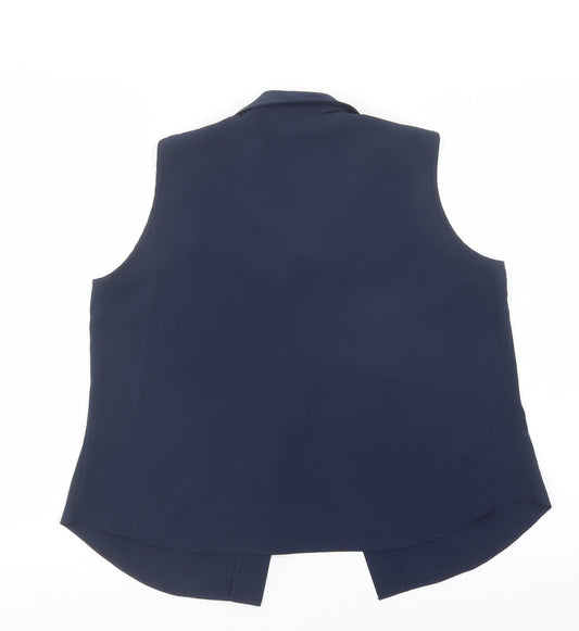 Jamie Oliver Womens Blue Basic Button-Up Size 14