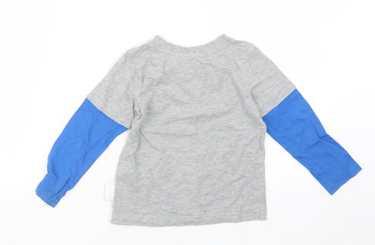 George Boys Grey Geometric Babydoll Pyjama Top Size 18-24 Months