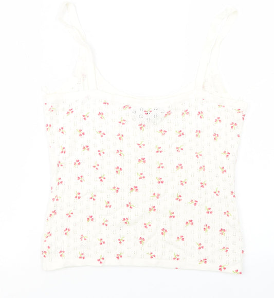 INC International Concepts Womens White Floral Pullover Jumper Size L