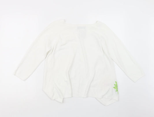 Joseph A. Womens White Cardigan Jumper Size M